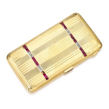 View full screen - View 1 of Lot 187. Ruby and diamond cigarette case, circa 1910.