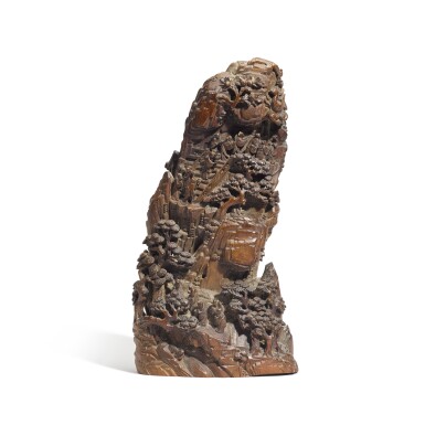 View full screen - View 1 of Lot 161. A large carved bamboo 'immortals' boulder, Qing dynasty, 18th / 19th century.