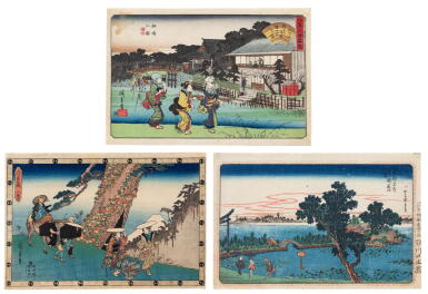 View full screen - View 1 of Lot 36. Utagawa Hiroshige (1797-1858) | Three woodblock prints | Edo period, 19th century.