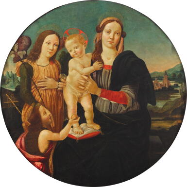 View full screen - View 1 of Lot 104. The Virgin and Child with the infant Saint John the Baptist and an angel.