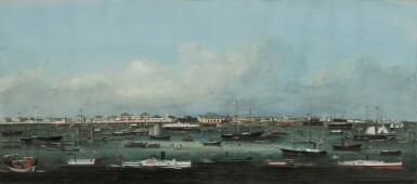 View full screen - View 1 of Lot 1533. An Extremely Rare View of the American Settlement in Shanghai, Qing Dynasty, Tongzhi Period, Circa 1863 | 清同治 約1863年 上海虹口美租界遠眺 .