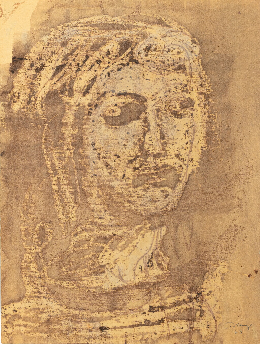 View full screen - View 1 of Lot 112. Visage en négatif.