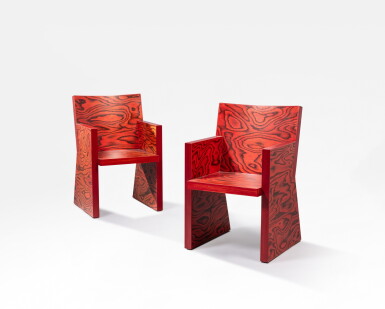View full screen - View 1 of Lot 52. Pair of In Praise of Epicurus armchairs | Paire de fauteuils In Praise of Epicurus.