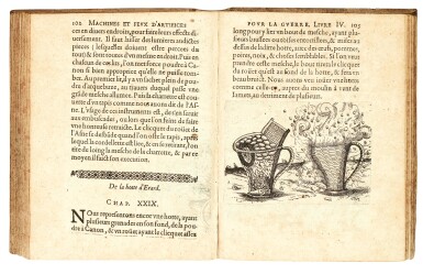 View full screen - View 1 of Lot 12. Appier and Thybourel, Recueil de plusieurs machines militaires, Pont-à-Mousson, 1620, vellum .