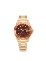 ROLEX | REFERENCE 1675 GMT-MASTER 'NIPPLE DIAL' A YELLOW GOLD AUTOMATIC DUAL TIME WRISTWATCH WITH DATE AND BRACELET, CIRCA 1969