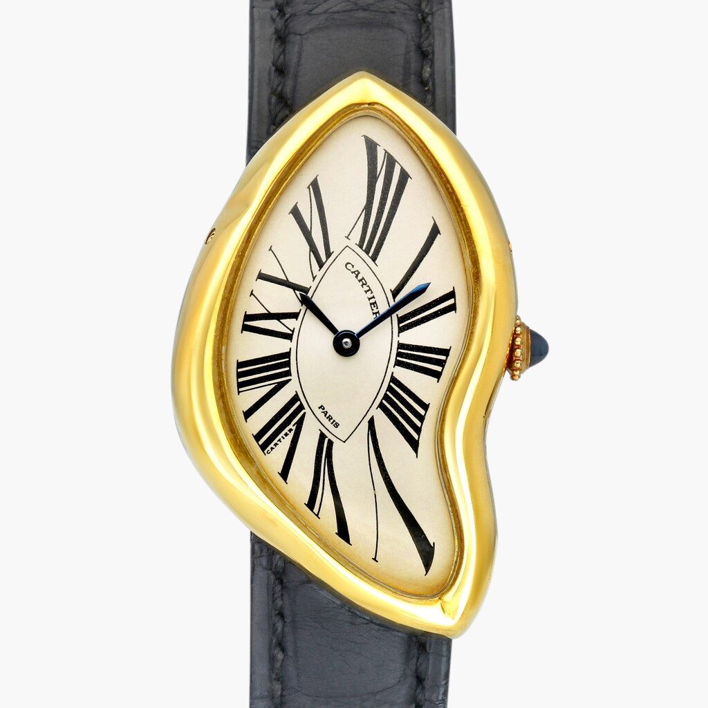 View full screen - View 1 of Lot 20. Crash | A limited edition yellow gold asymmetrical wristwatch | Circa 1991.
