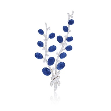 View full screen - View 1 of Lot 903. Sapphire and Diamond Brooch.