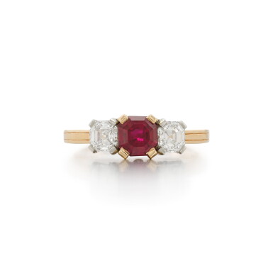 View full screen - View 1 of Lot 982. Ruby and Diamond Ring.