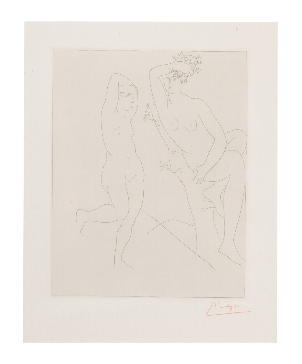 View full screen - View 1 of Lot 193. PABLO PICASSO | DEUX FEMMES NUES, DONT UNE DANS UN ARBE (B. 234; BA. 204).