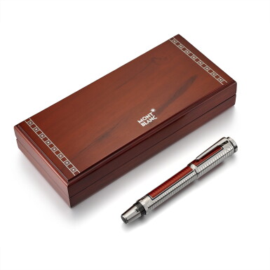 View full screen - View 1 of Lot 8120. Sir Henry Tate | A limited edition white gold, red lacquer and platinum-plated fountain pen, Circa 2006 | 萬寶龍 | Sir Henry Tate | 限量版白金紅漆製及鍍鉑金墨水筆,約2006年製.