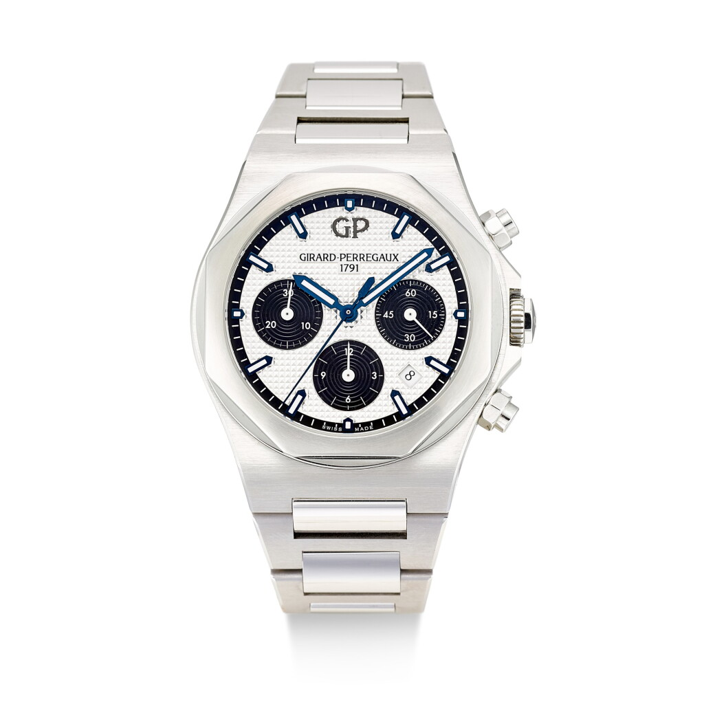 View full screen - View 1 of Lot 65. GIRARD-PERREGAUX | LAUREATO, REFERENCE 81020, A STAINLESS STEEL CHRONOGRAPH WRISTWATCH WITH DATE, CIRCA 2018.