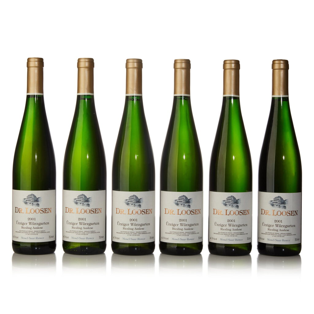 View full screen - View 1 of Lot 647. Ürziger Würzgarten Riesling Auslese Goldkapsel 2001 Dr. Loosen (6 BT).
