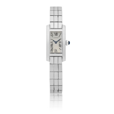 View full screen - View 1 of Lot 570. CARTIER | TANK AMERICAINE, REF 2544 WHITE GOLD WRISTWATCH WITH BRACELET CIRCA 2000.