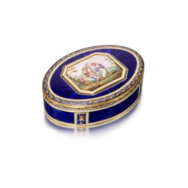 View full screen - View 1 of Lot 1082. A gold and enamel snuff box, probably Berlin or Geneva, circa 1790.