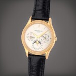 Reference 3940J | A yellow gold perpetual calendar wristwatch with moon phases, leap year and 24-hour indication | Made in 1991