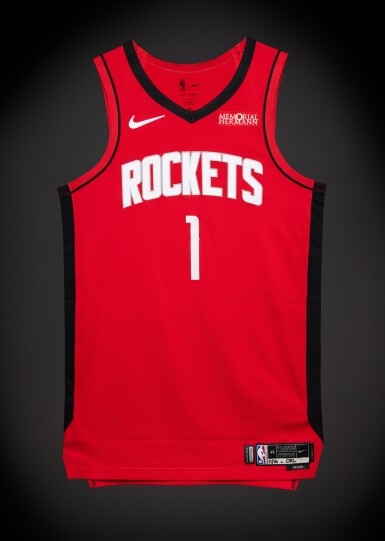 View full screen - View 1 of Lot 33. Amen Thompson Houston Rockets 2025-2026 Game Worn Icon Edition Jersey | Double-Double.