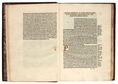 View full screen - View 1 of Lot 20. Arrianus, De rebus gestis Alexandri regis, Pesaro, Soncino, 1508, modern stamped calf.
