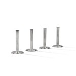 Four silver candlestick, design by Sigvard Bernadotte for Georg Jensen, Copenhagen, after 1945 | Quatre flambeaux en argent, modèle de Sigvard Bernadotte pour Georg Jensen, Copenhagen, après 1945