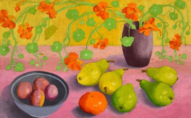 View full screen - View 1 of Lot 237. Still Life Nasturtiums and Pears.