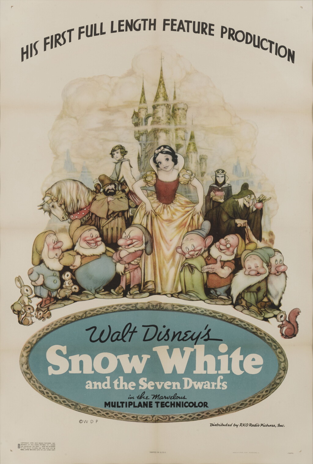 View full screen - View 1 of Lot 62. Snow White and the Seven Dwarfs (1937), poster, US .