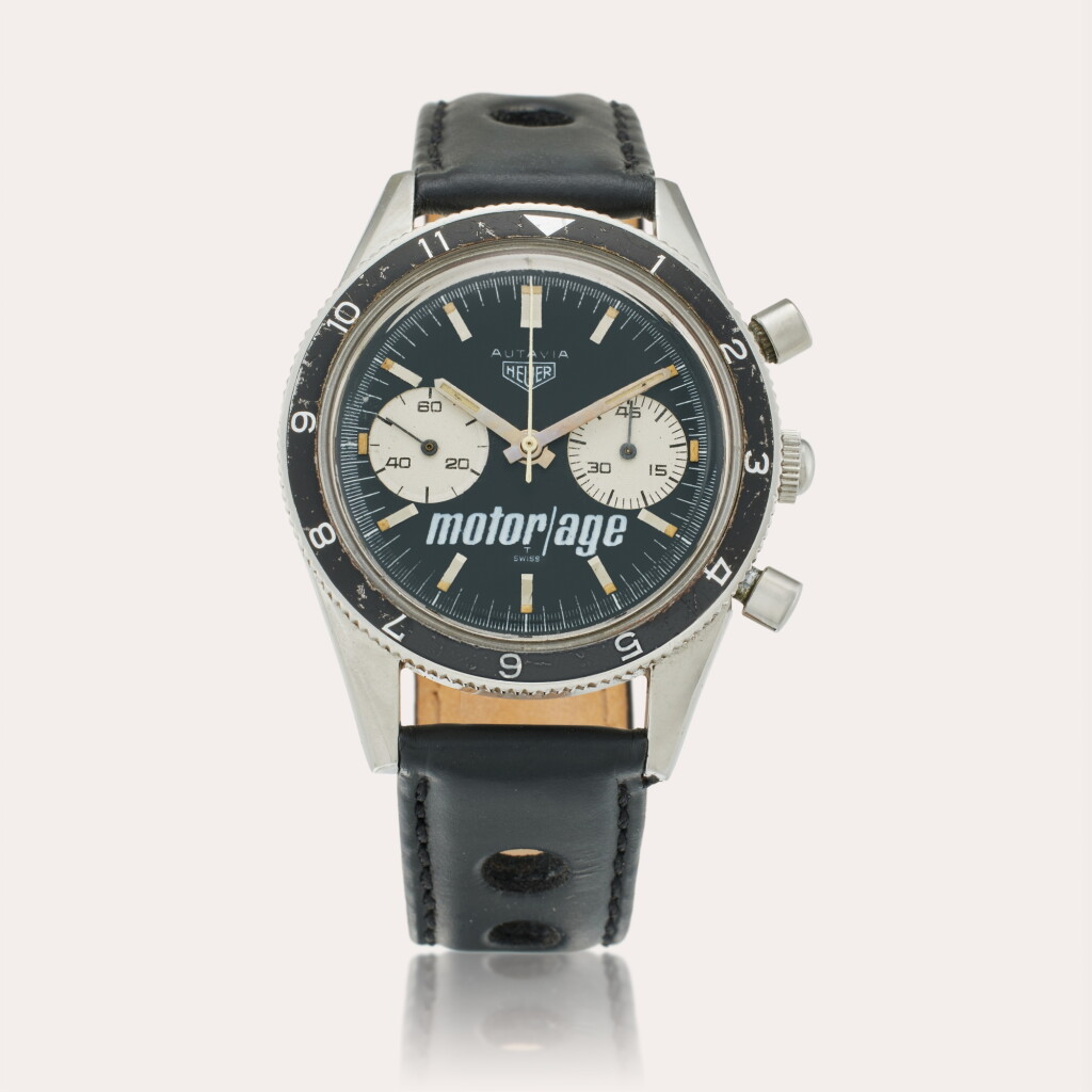 View full screen - View 1 of Lot 112. Reference 3646 Autavia 'MotorAge' | A stainless steel chronograph wristwatch, Awarded to Racecar Driver Tony Adamowicz for being the SCCA Driver of the Year, Circa 1968.