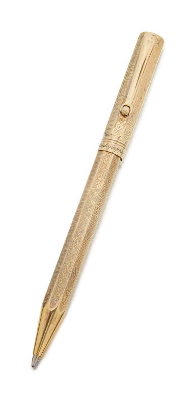 View full screen - View 1 of Lot 1128. MONTEGRAPPA | 'REMINISCENCE VERMEIL', A GOLD PLATED STERLING SILVER BALLPOINT PEN, CIRCA 1990.