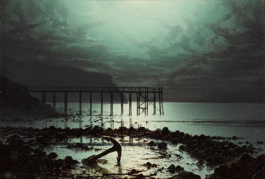 View full screen - View 1 of Lot 37. WILLIAM HENRY JAMES BOOT, R.B.A, R.I. | LOW TIDE, MOONLIGHT.
