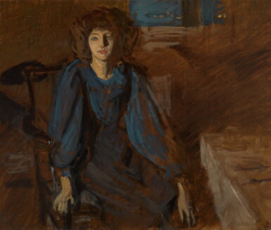 View full screen - View 1 of Lot 225. Miss Pettigrew in Blue Dress, Seated.