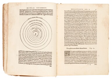 View full screen - View 1 of Lot 11. Copernicus | De revolutionibus orbium coelestium, Nuremberg, 1543, later boards, Rostock duplicate.