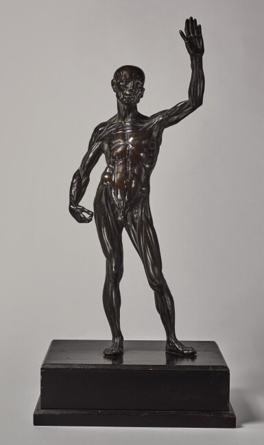 View full screen - View 1 of Lot 265. AFTER LODOVICO CARDI, CALLED 'IL CIGOLI' (VILLA CASTELVECCHIO DI CIGOLI 1559 - 1613 ROME) ITALIAN, CIRCA 1700 | ÉCORCHÉ FIGURE.
