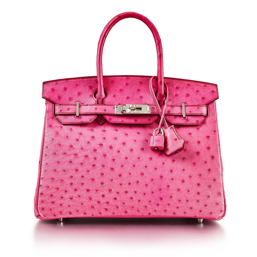 View full screen - View 1 of Lot 8320. Fuchsia Ostrich Birkin 30 Palladium Hardware, 2009 | 愛馬仕紫紅色鴕鳥皮30公分柏金包,配鍍鈀金屬件,2009年.