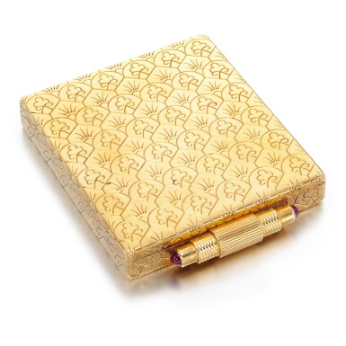 View full screen - View 1 of Lot 49. Ruby powder compact, 1951.