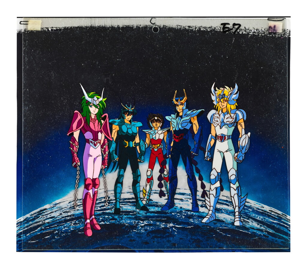 View full screen - View 1 of Lot 57. SAINT SEIYA: KNIGHTS OF THE ZODIAC BY TOEI ANIMATION 聖鬥士星矢 by 東映動畫 | KNIGHTS OF THE ZODIAC OPENING SCENE ANIMAL CEL 聖鬥士星矢動畫片頭手稿.