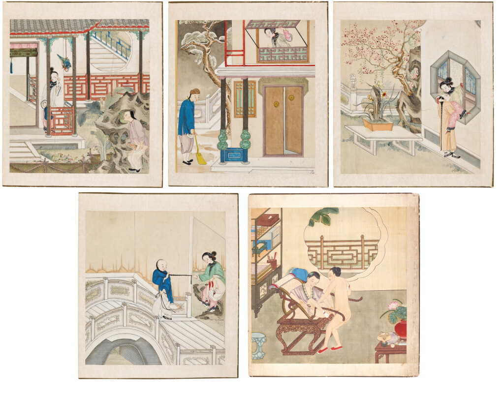 View full screen - View 1 of Lot 57. A SET OF FOUR CHINESE EROTIC PAINTINGS, QING DYNASTY, 19TH CENTURY.