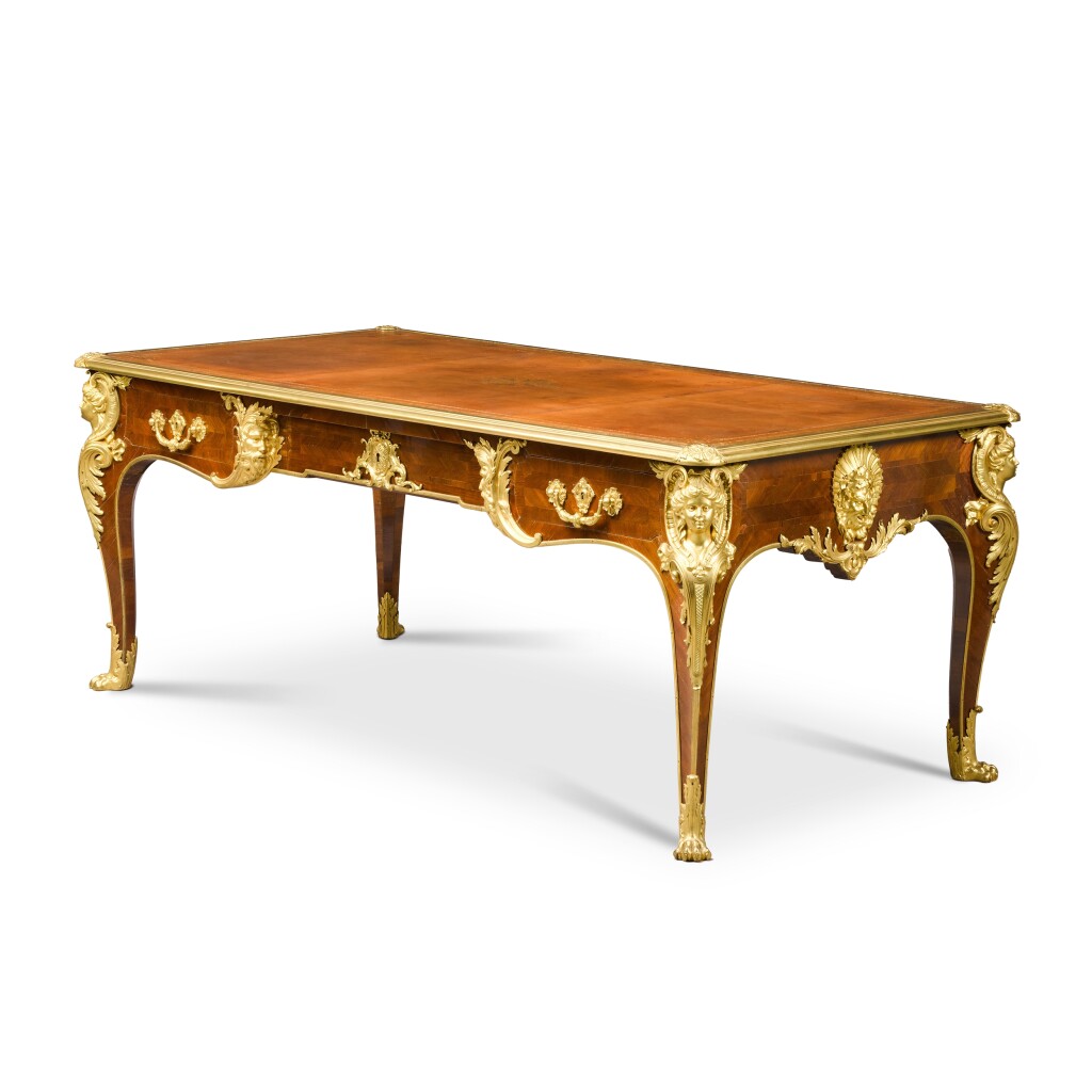 A French Gilt bronze Mounted Kingwood Bureau Plat Circa 1880 85 After a-french-gilt-bronze-mounted-kingwood-bureau-plat-circa-1880-85-after