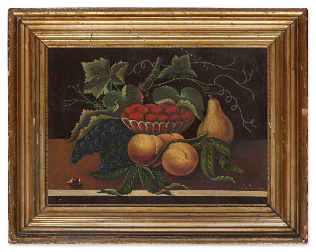 View full screen - View 1 of Lot 135. Still Life of Strawberries, Grapes and Peaches.