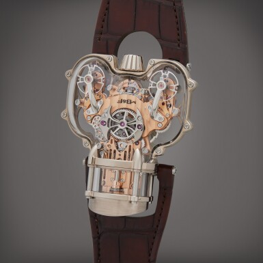 View full screen - View 1 of Lot 85. Reference HM9 'Sapphire Vision' Flow | A limited edition white gold and sapphire crystal wristwatch with two balance wheels with planetary differential and dual spherical propellers under the balance wheels, Circa 2021.