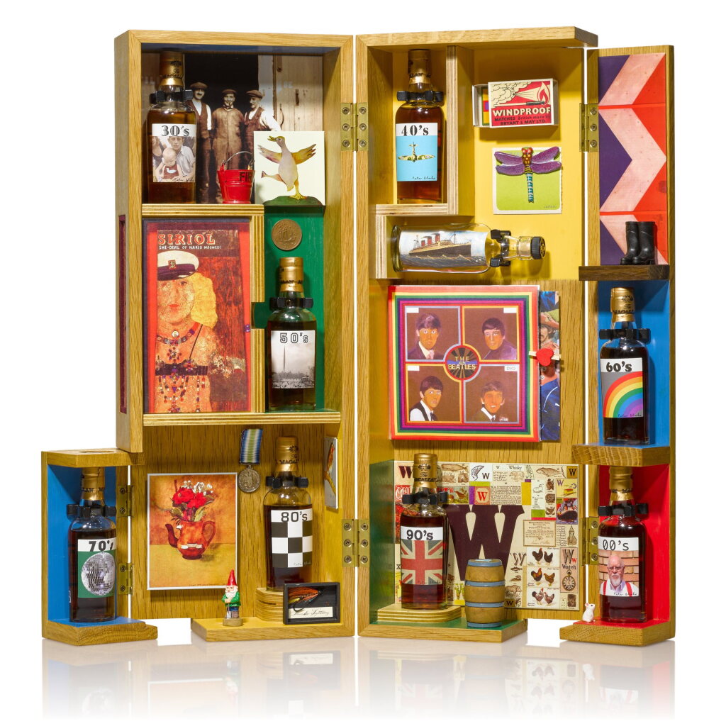 Voir en plein écran - Voir 1 du lot 4. The Macallan Sir Peter Blake Eight Decades Collection NV (8 Bottles 5cl).