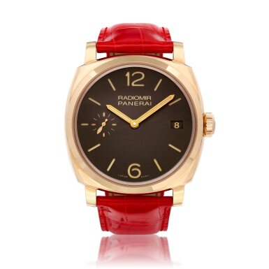 View full screen - View 1 of Lot 8835. Radiomir, Reference PAM00515 | A pink gold wristwatch with date, Circa 2013 | 沛納海 | Radiomir 型號PAM00515 | 粉紅金腕錶,備日期顯示,約2013年製.