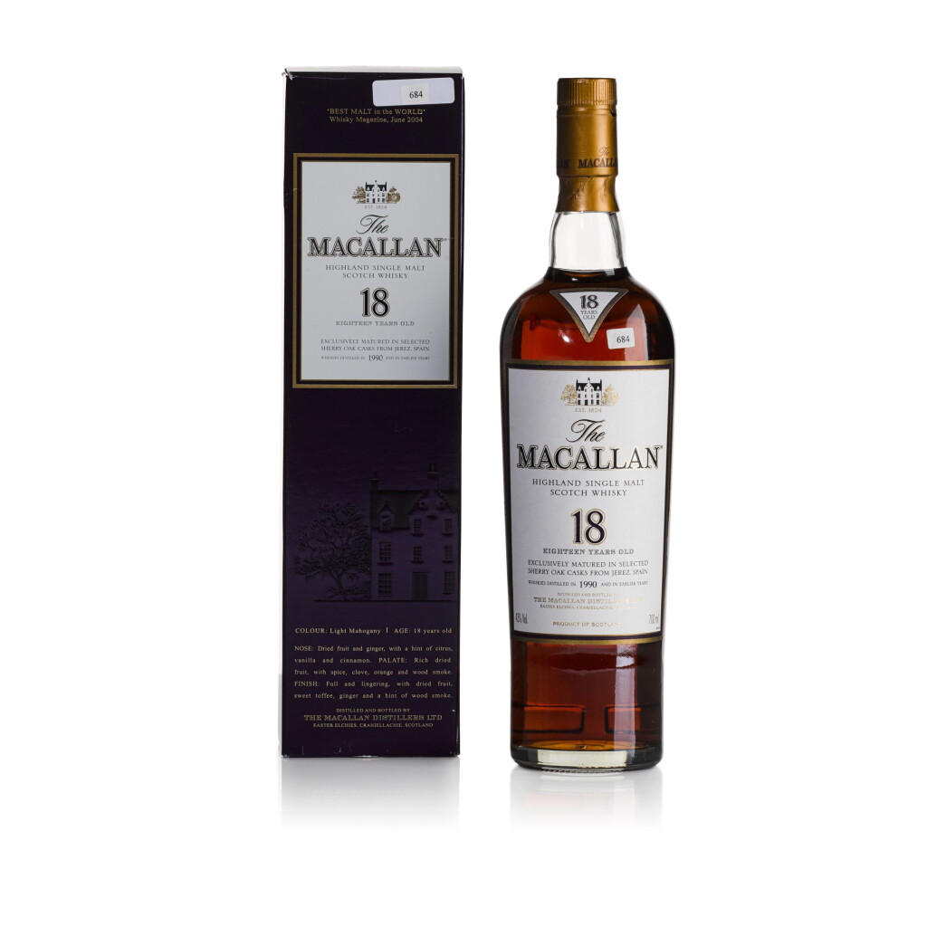 View full screen - View 1 of Lot 76. The Macallan 18 Year Old 43.0 abv 1990 (1 BT70).