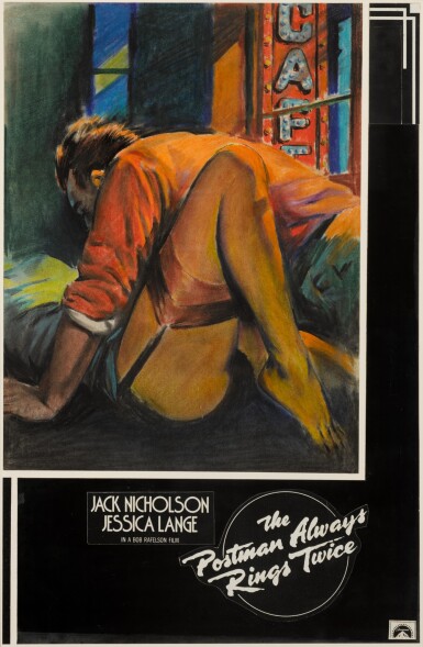 View full screen - View 1 of Lot 62. THE POSTMAN ALWAYS RINGS TWICE (1981) ORIGINAL ARTWORK, BRITISH.