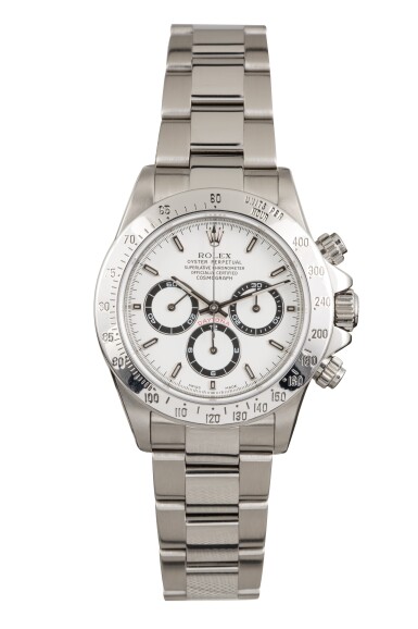 View full screen - View 1 of Lot 8. ROLEX | Daytona, Ref 16520 A Stainless Steel Chronograph Wristwatch with Bracelet Circa 1999.