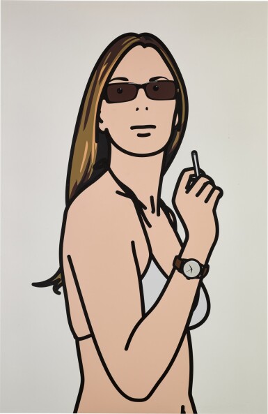 View full screen - View 1 of Lot 195. JULIAN OPIE | RUTH SMOKING 3 (C. 92).