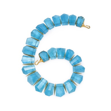 View full screen - View 1 of Lot 158. Aquamarine Necklace.