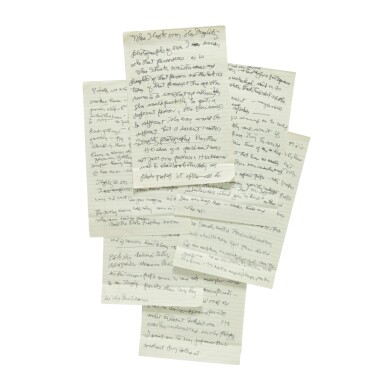 View full screen - View 1 of Lot 45. GEORGIA O'KEEFFE | AUTOGRAPH MANUSCRIPT OF O'KEEFFE'S INTRODUCTION FOR GEORGIA O'KEEFFE: A PORTRAIT BY ALFRED STIEGLITZ.