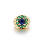 Bague saphir et émeraudes | Sapphire and emerald ring