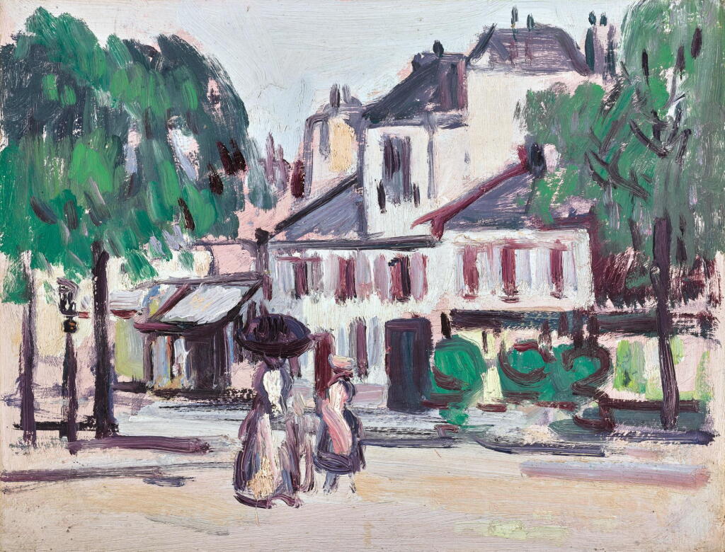 View full screen - View 1 of Lot 34. JOHN DUNCAN FERGUSSON, R.B.A. | FAUBOURG ST JACQUES, PARIS.