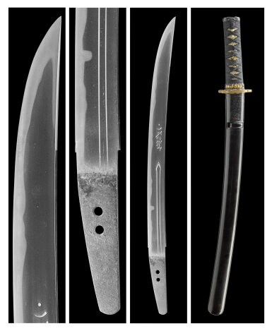 View full screen - View 1 of Lot 72. A Shin-shinto wakizashi with Goto school koshirae | Edo period, 18th century.