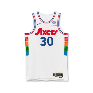 View full screen - View 1 of Lot 145. Adem Bona Philadelphia 76ers 2024-2025 Game Worn City Edition Jersey .