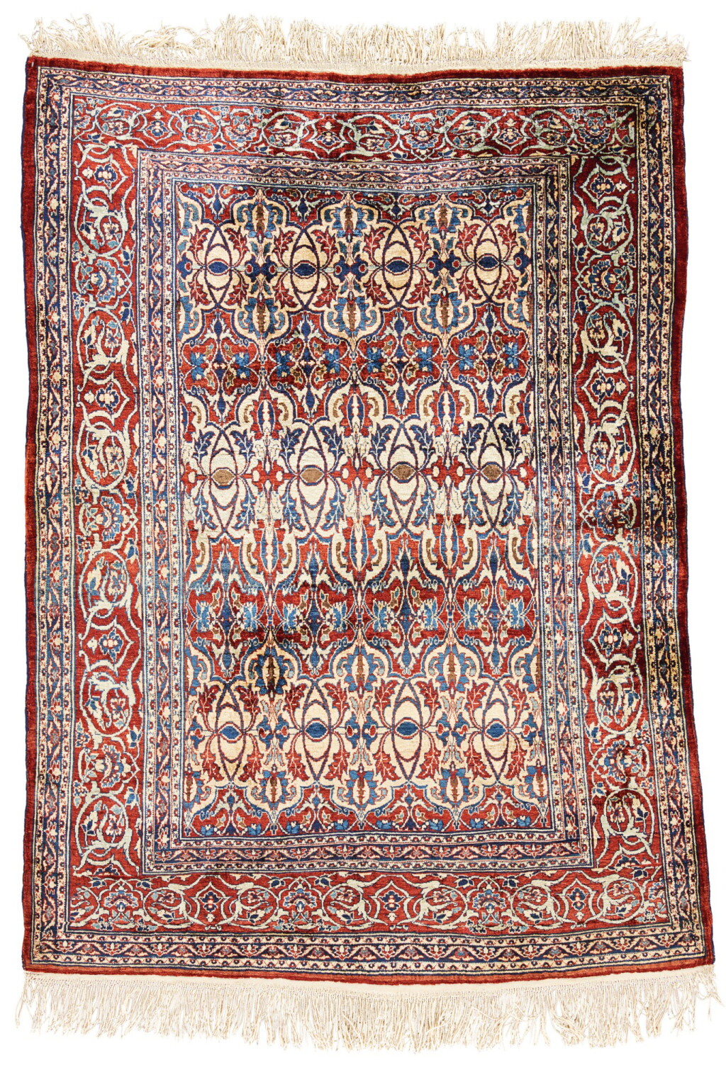 View full screen - View 1 of Lot 3. A SILK HERIZ RUG, NORTHWEST PERSIA.